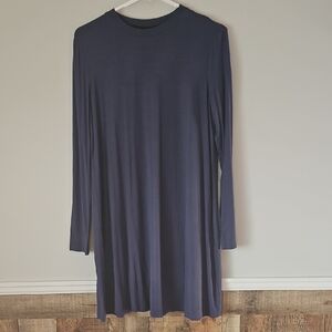 SHEIN Classic Long Sleeve Dress in Deep Blue